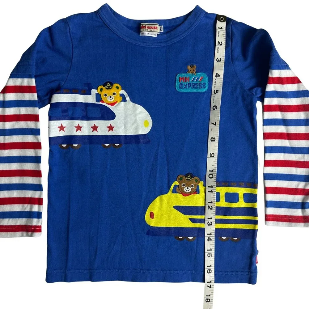 MIKI HOUSE Japan Train Tee Blue 5T - Picture 6 of 8